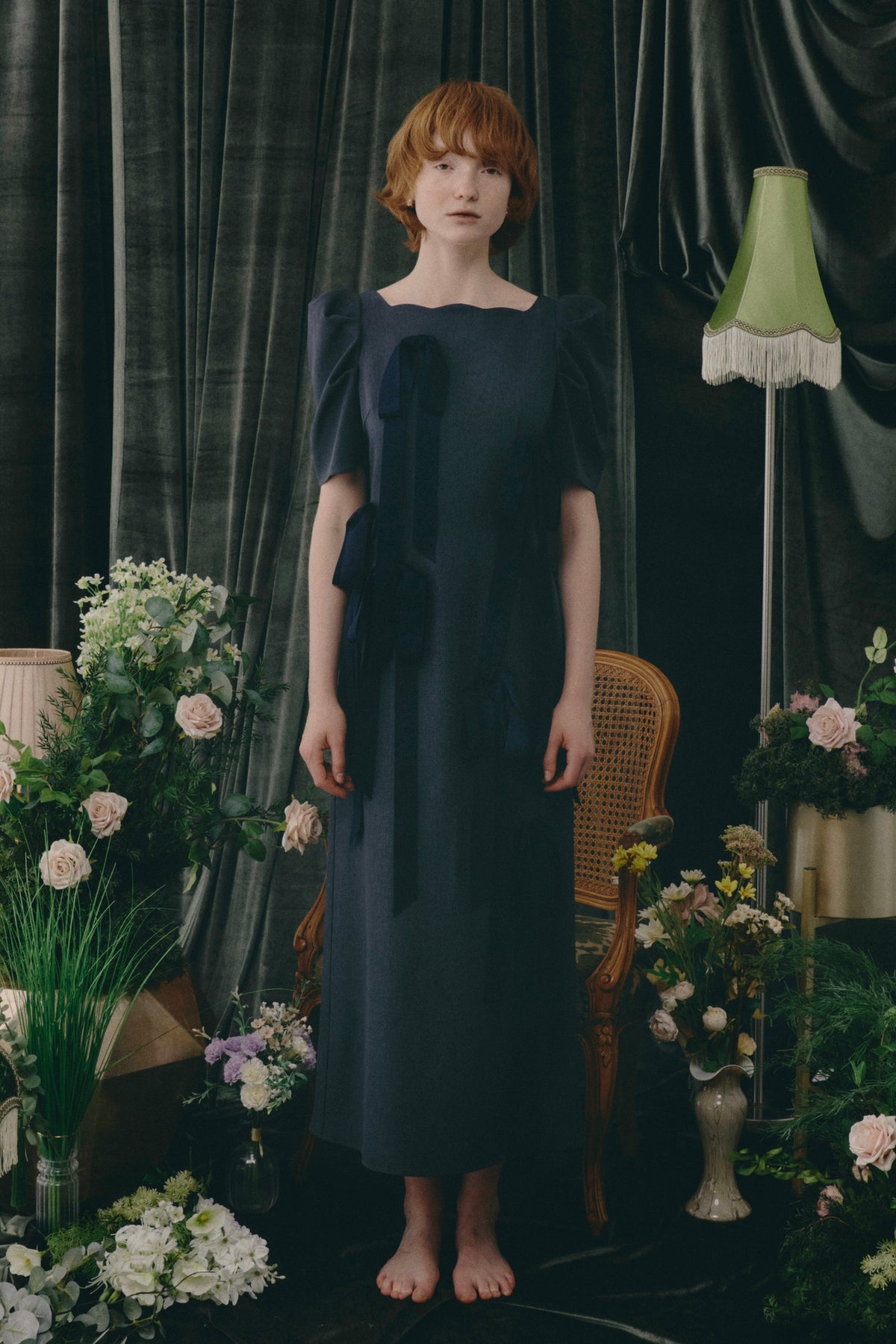 〈 RESTOCK 〉Long Ribbon Midnight Dress