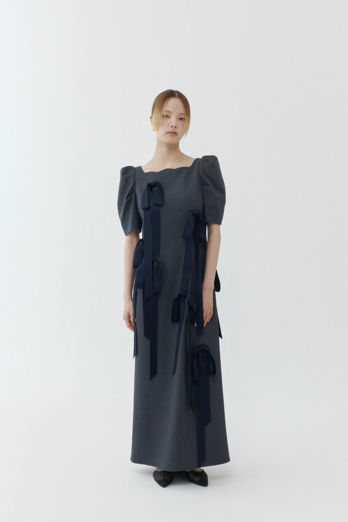 〈 RESTOCK 〉Long Ribbon Midnight Dress