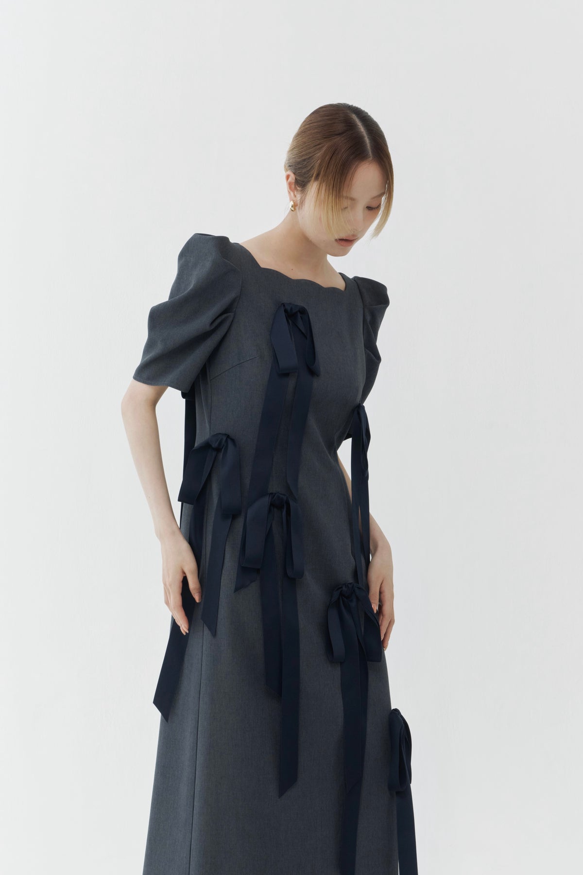 〈 RESTOCK 〉Long Ribbon Midnight Dress