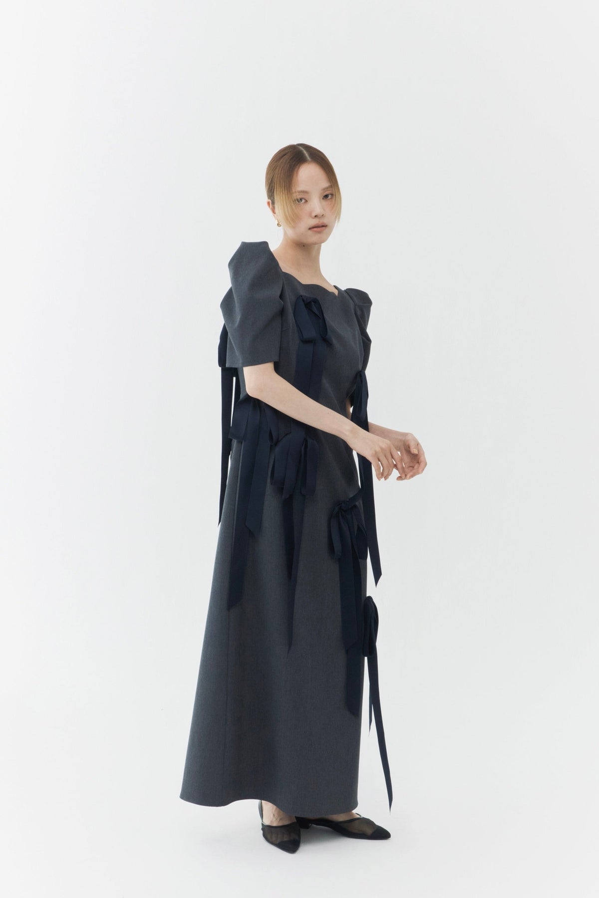 〈 RESTOCK 〉Long Ribbon Midnight Dress