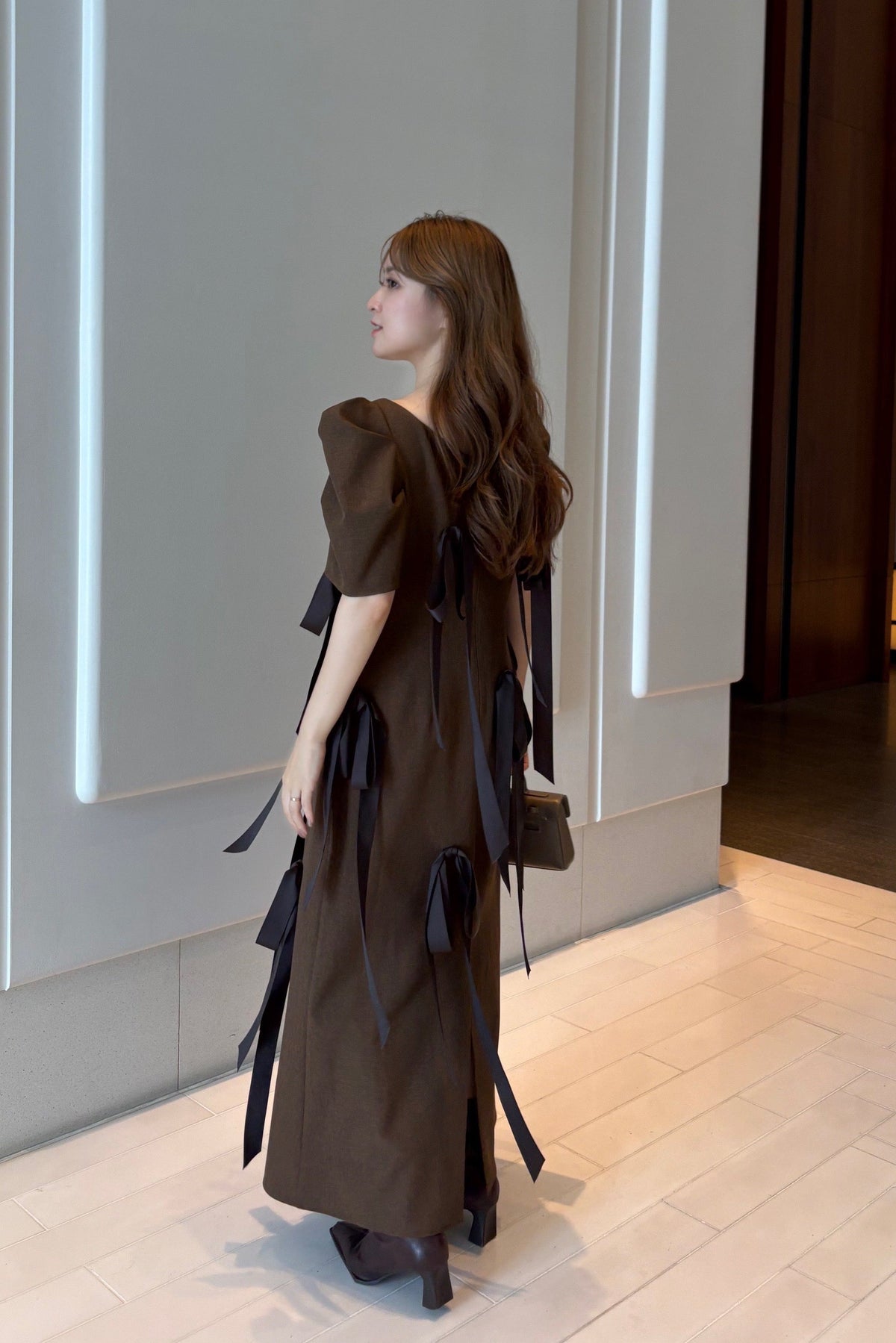 〈 RESTOCK 〉Long Ribbon Midnight Dress