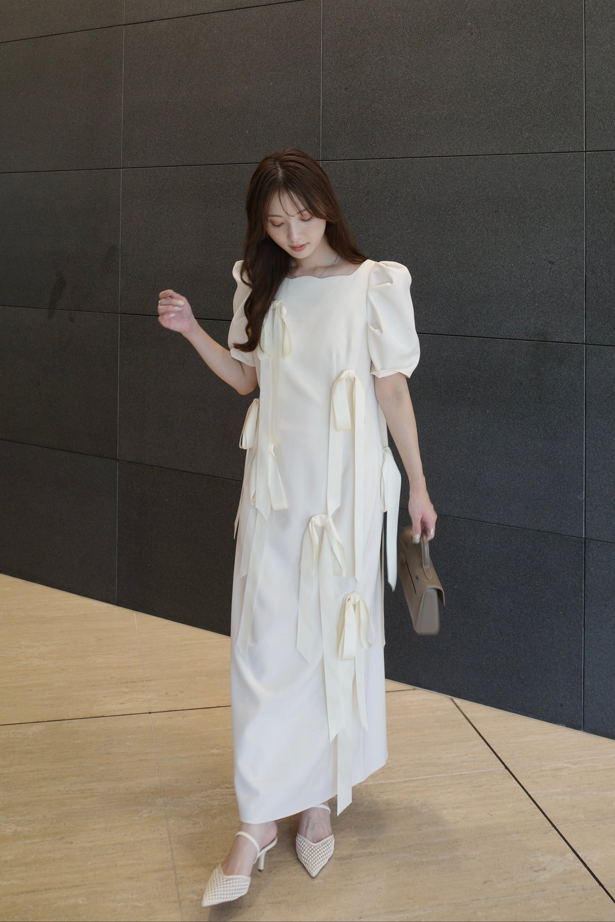 〈 RESTOCK 〉Long Ribbon Midnight Dress