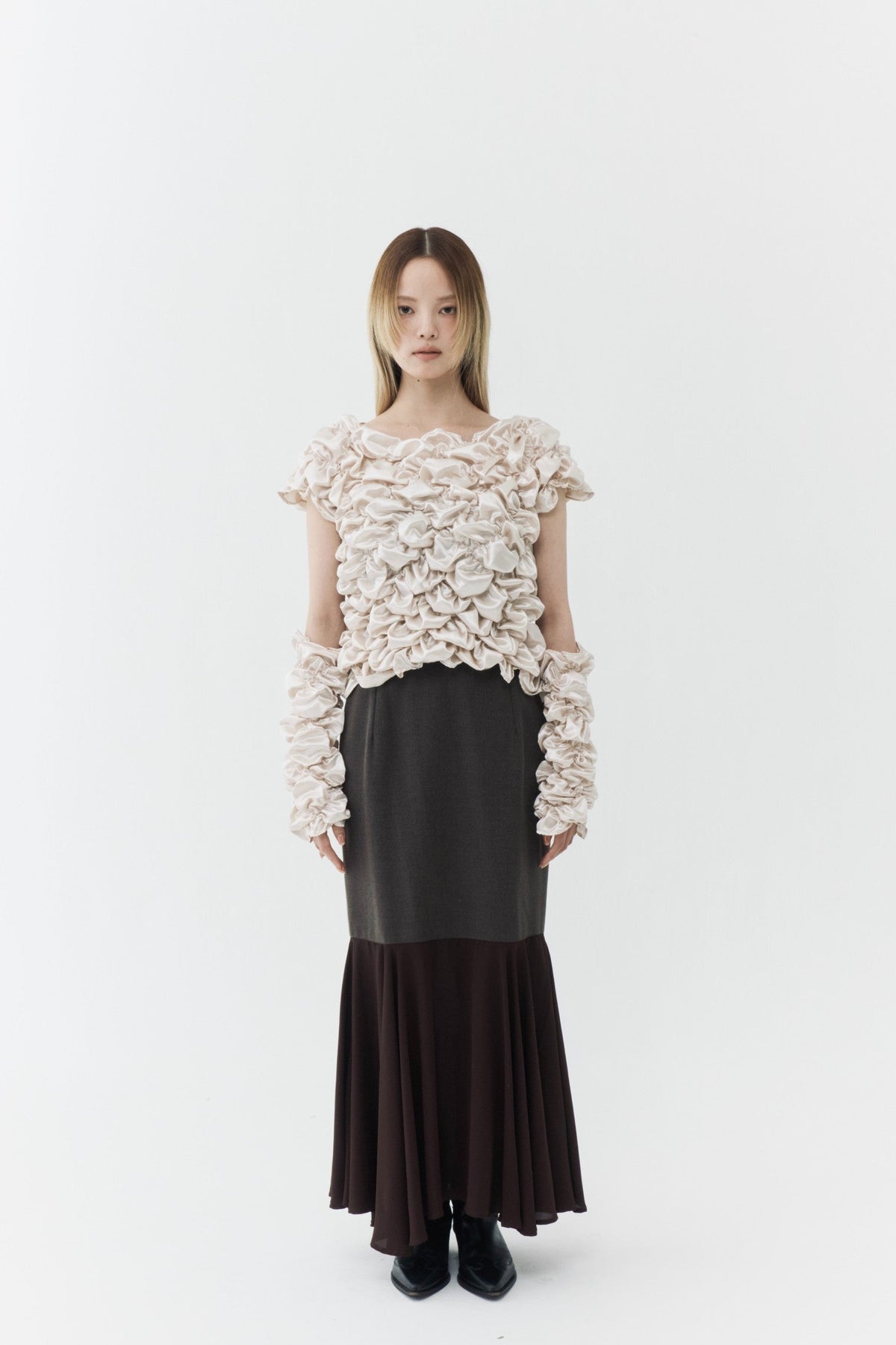 Cream Armwarmer Blouse
