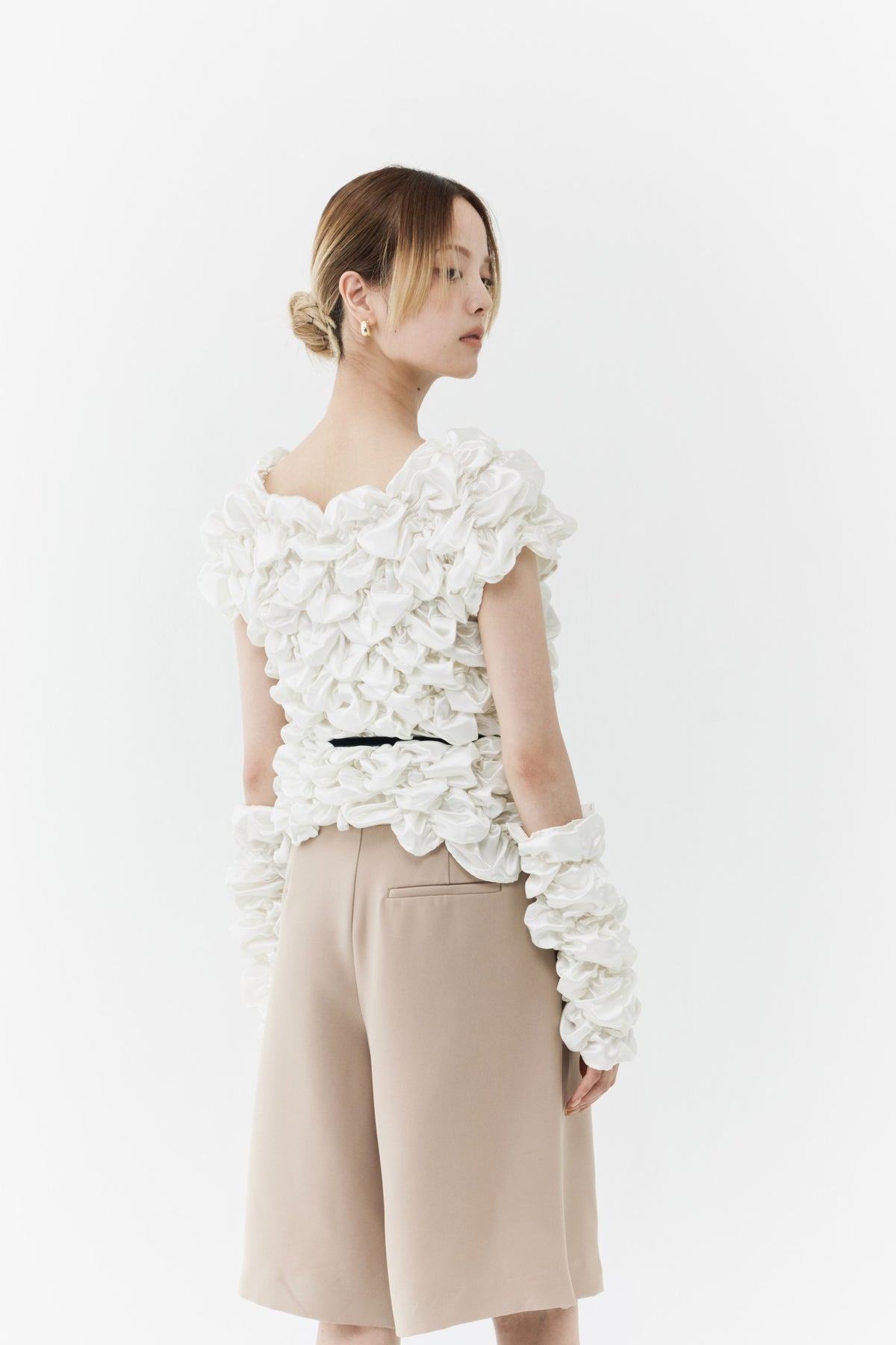 Cream Armwarmer Blouse