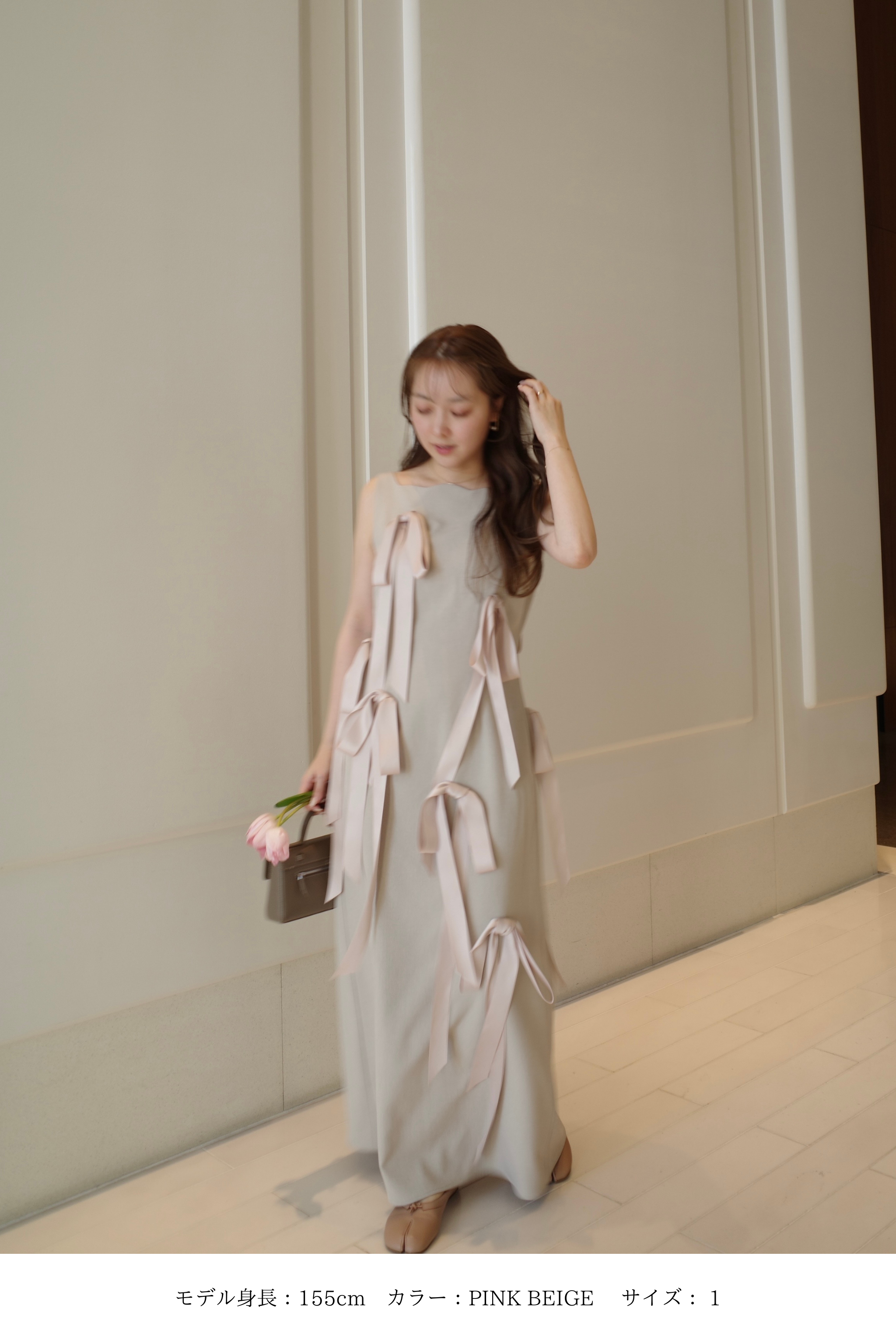【bovera】LONG RIBBON DRESS RESTOCK 〉Long Ribbon Dress