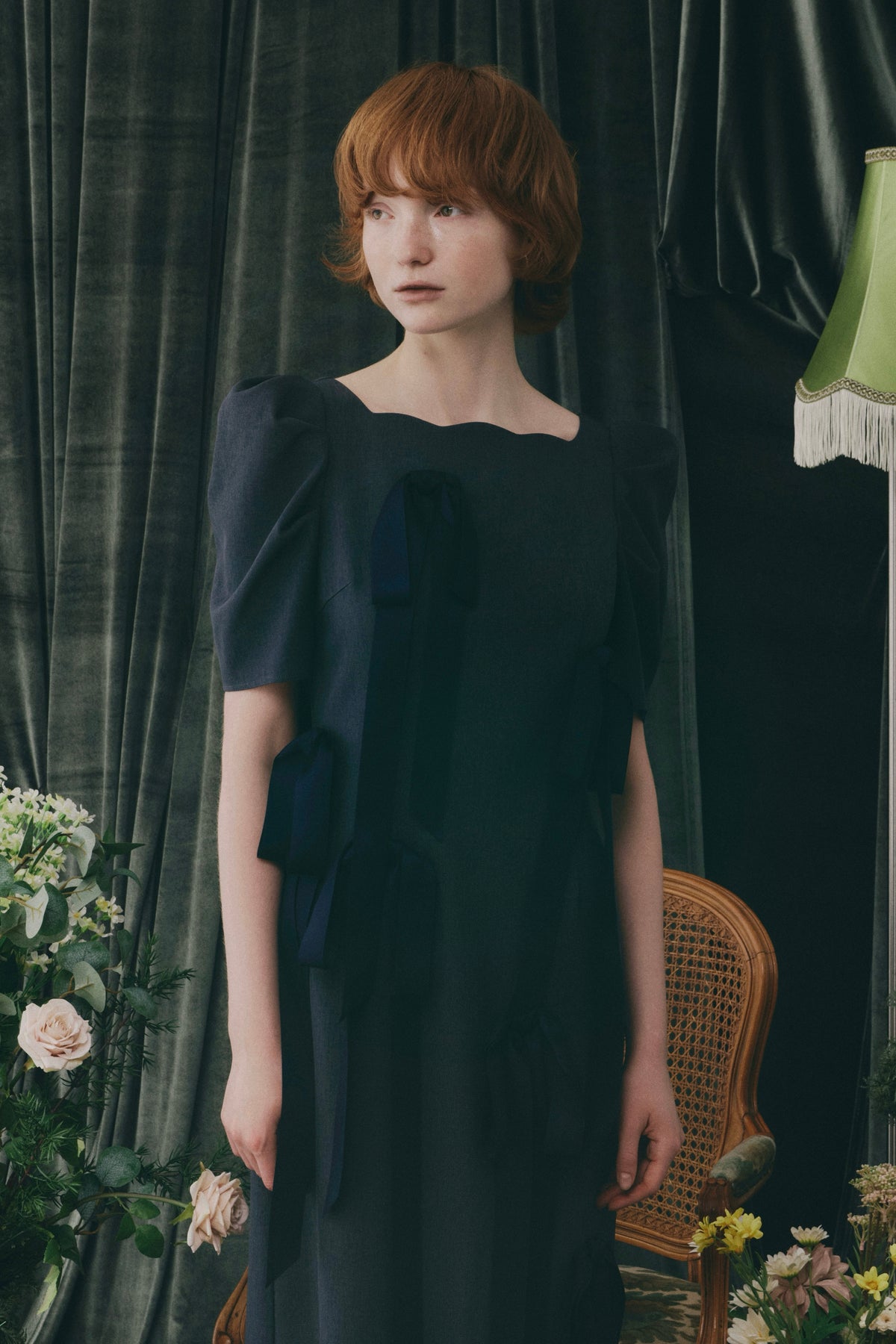 〈 RESTOCK 〉Long Ribbon Midnight Dress