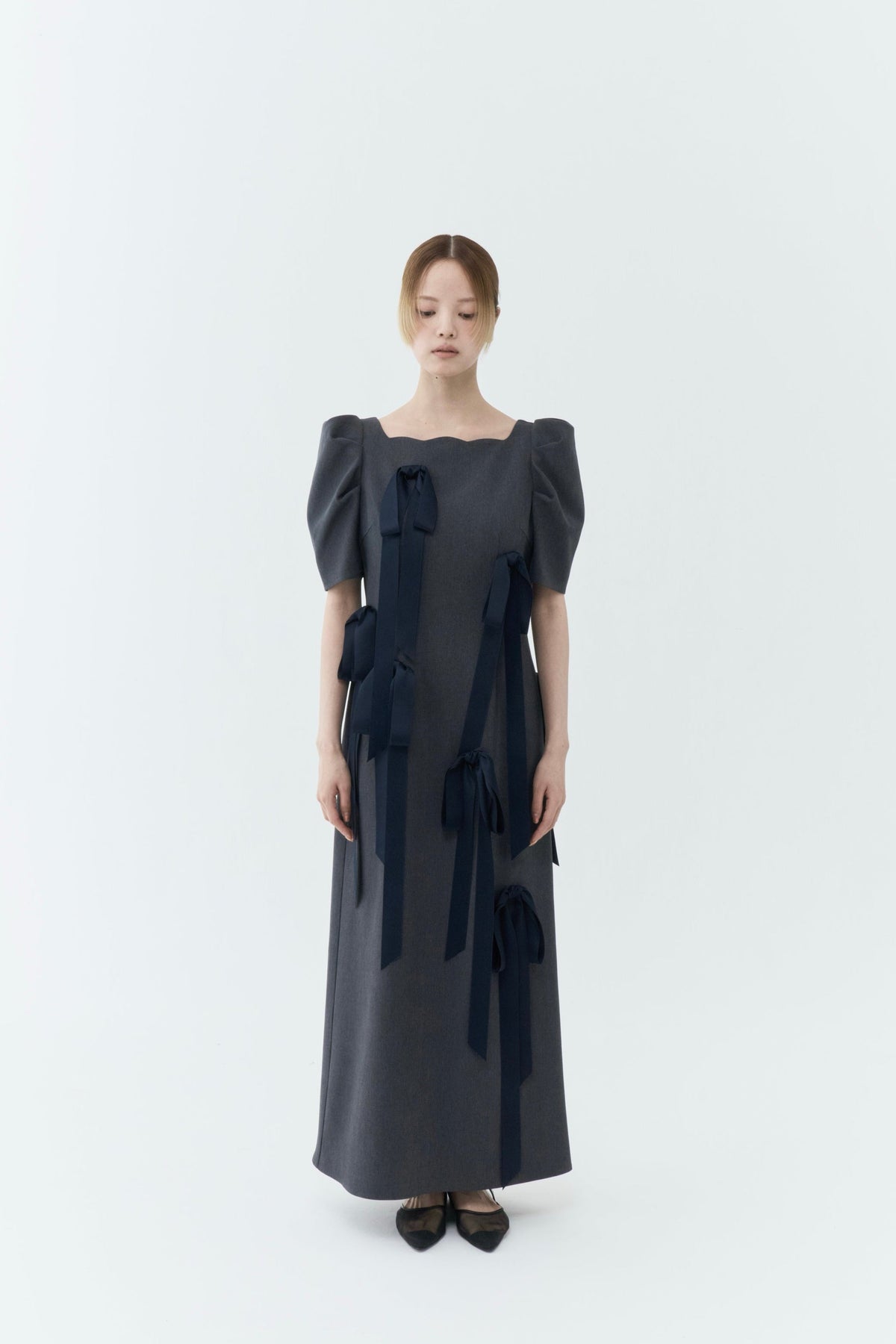 〈 RESTOCK 〉Long Ribbon Midnight Dress