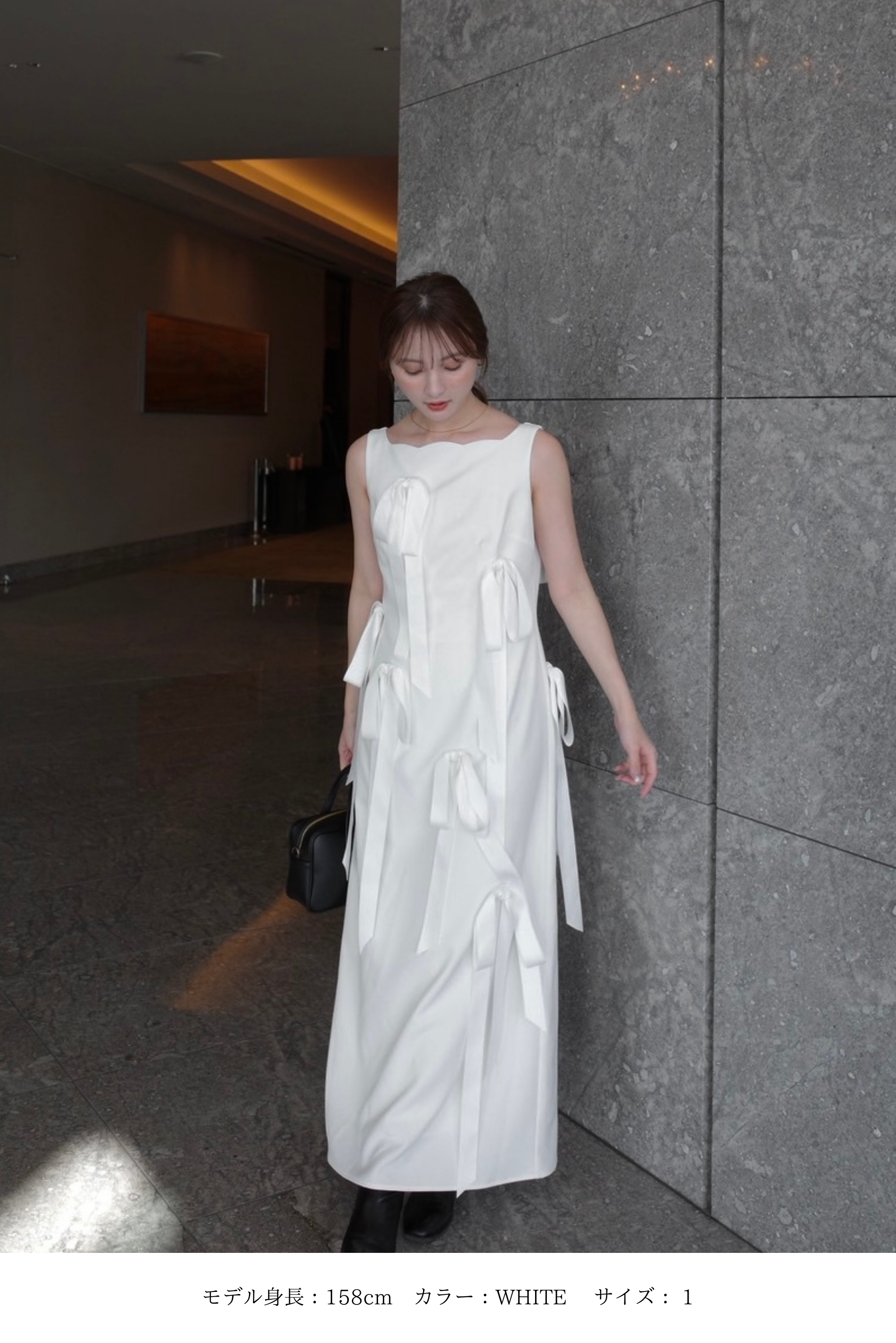 RESTOCK 〉Long Ribbon Dress