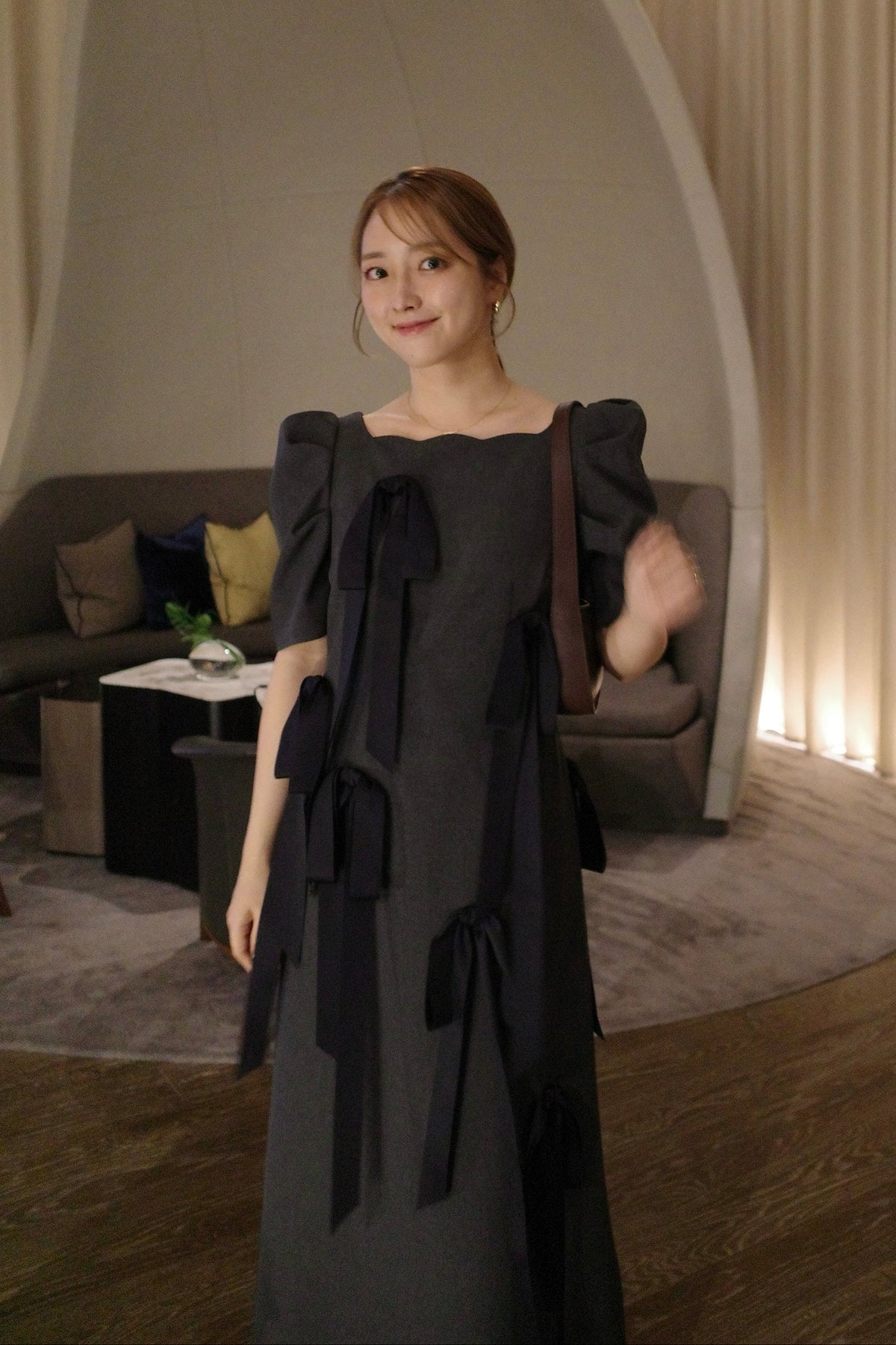 〈 RESTOCK 〉Long Ribbon Midnight Dress