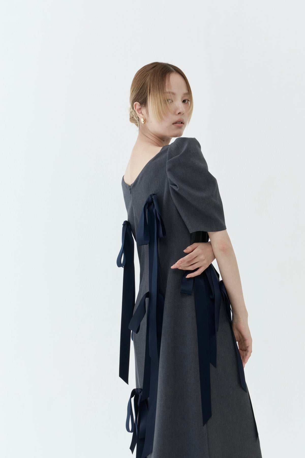 〈 RESTOCK 〉Long Ribbon Midnight Dress