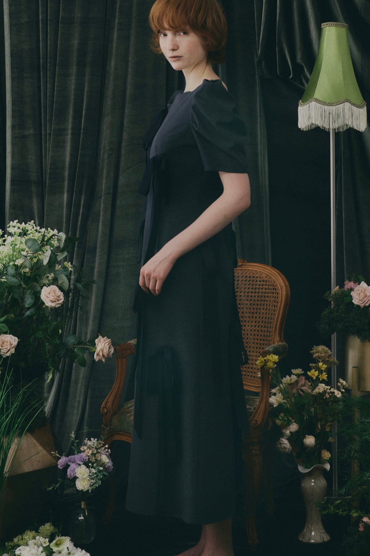 〈 RESTOCK 〉Long Ribbon Midnight Dress