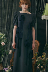 〈 RESTOCK 〉Long Ribbon Midnight Dress