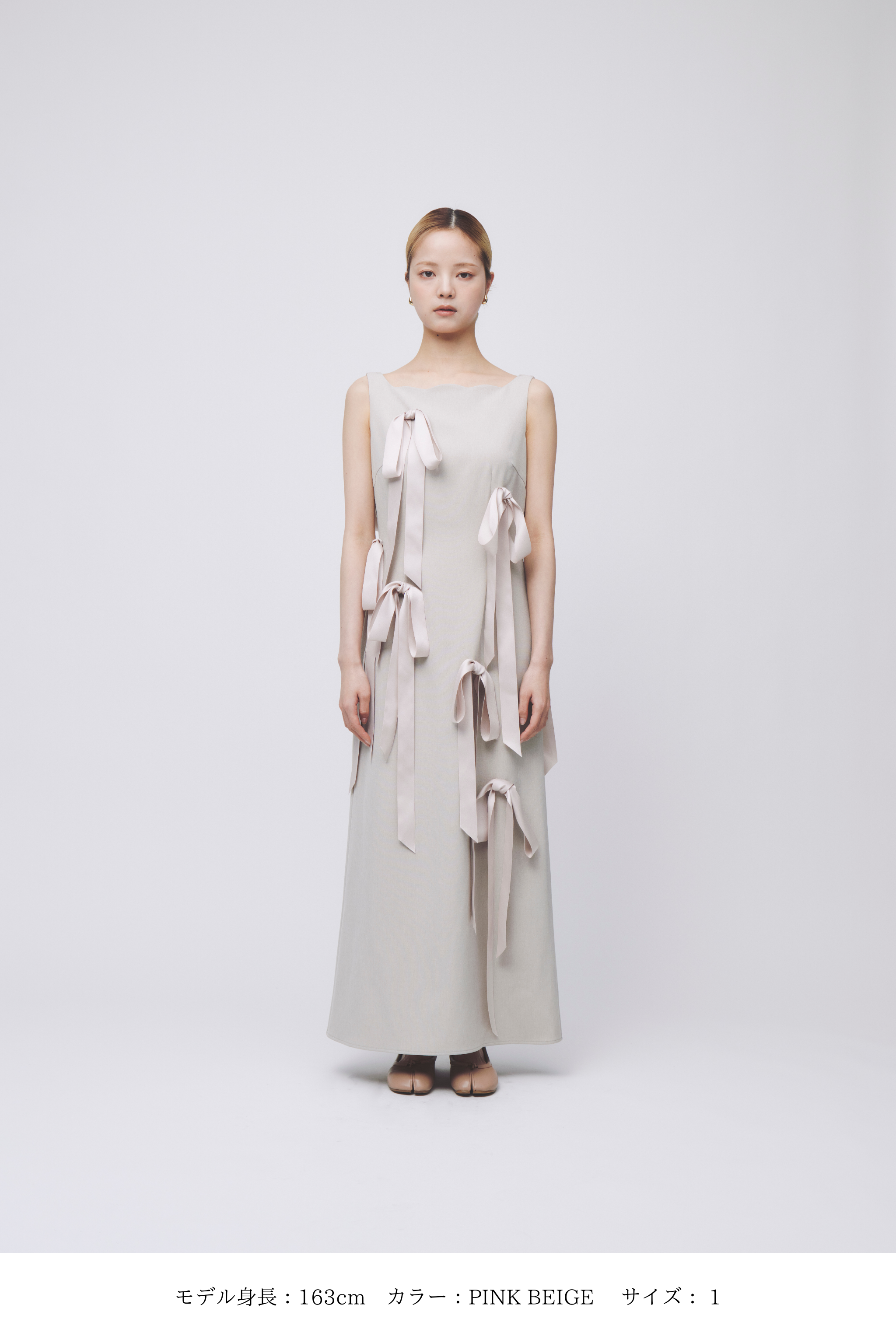 【bovera】LONG RIBBON DRESS サイズ1 RESTOCK 〉Long Ribbon Dress