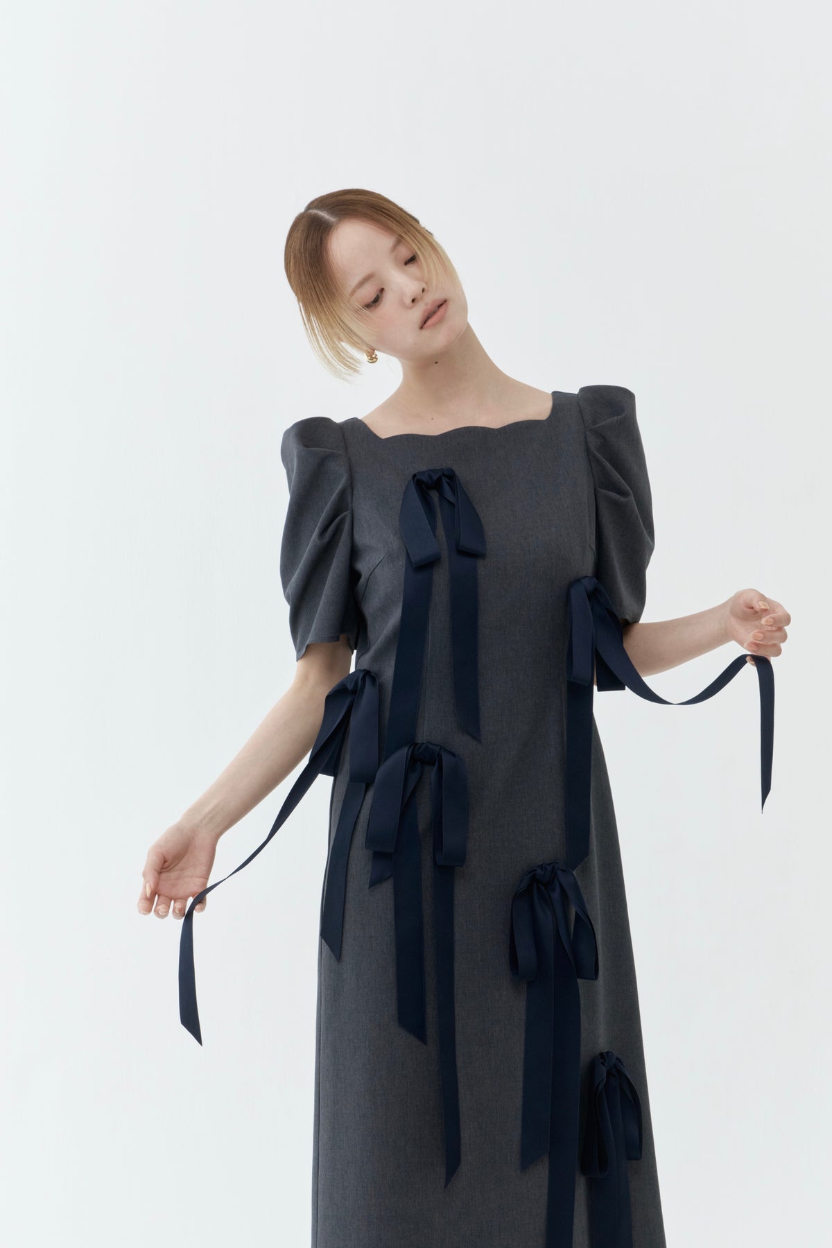 〈 RESTOCK 〉Long Ribbon Midnight Dress