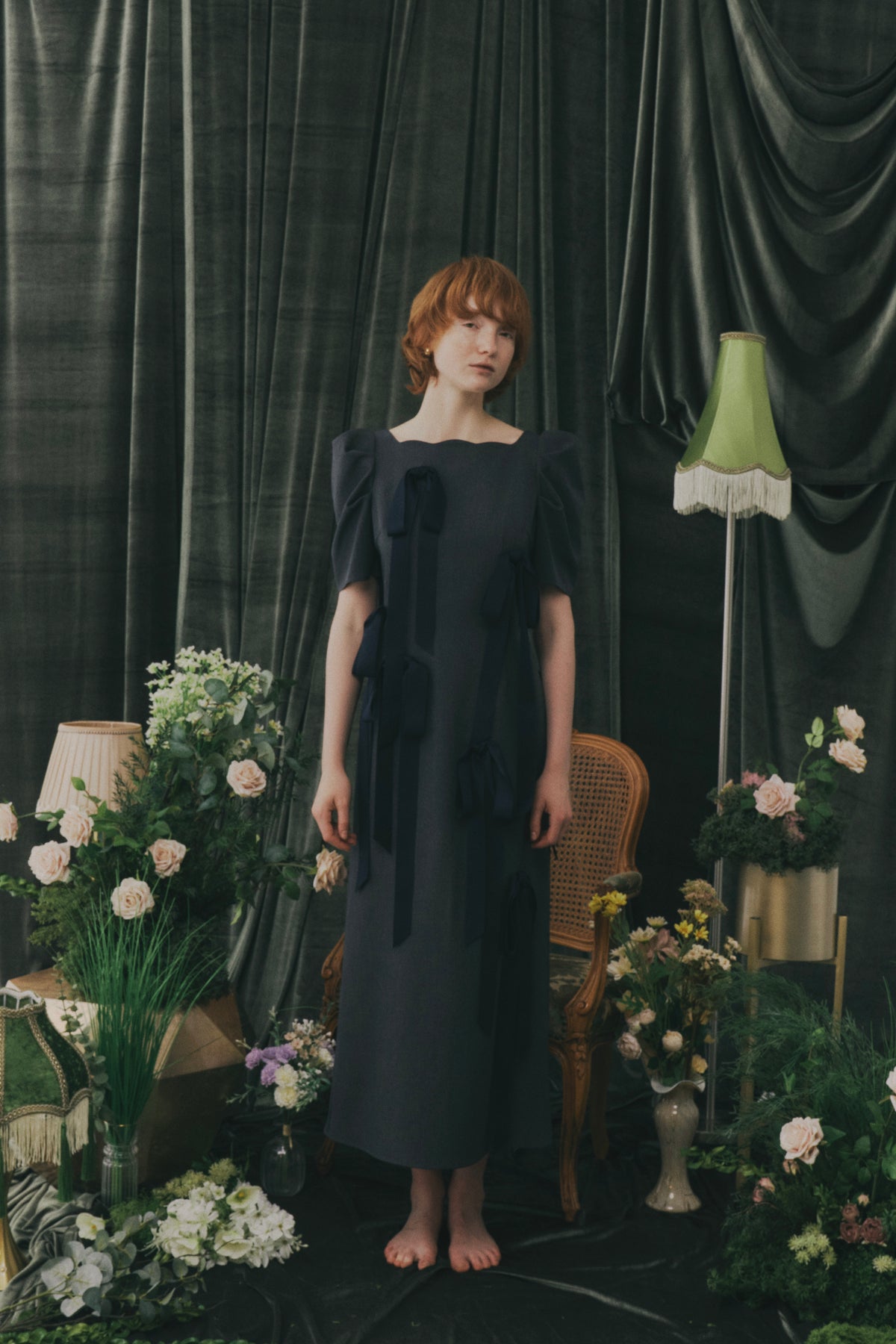 〈 RESTOCK 〉Long Ribbon Midnight Dress