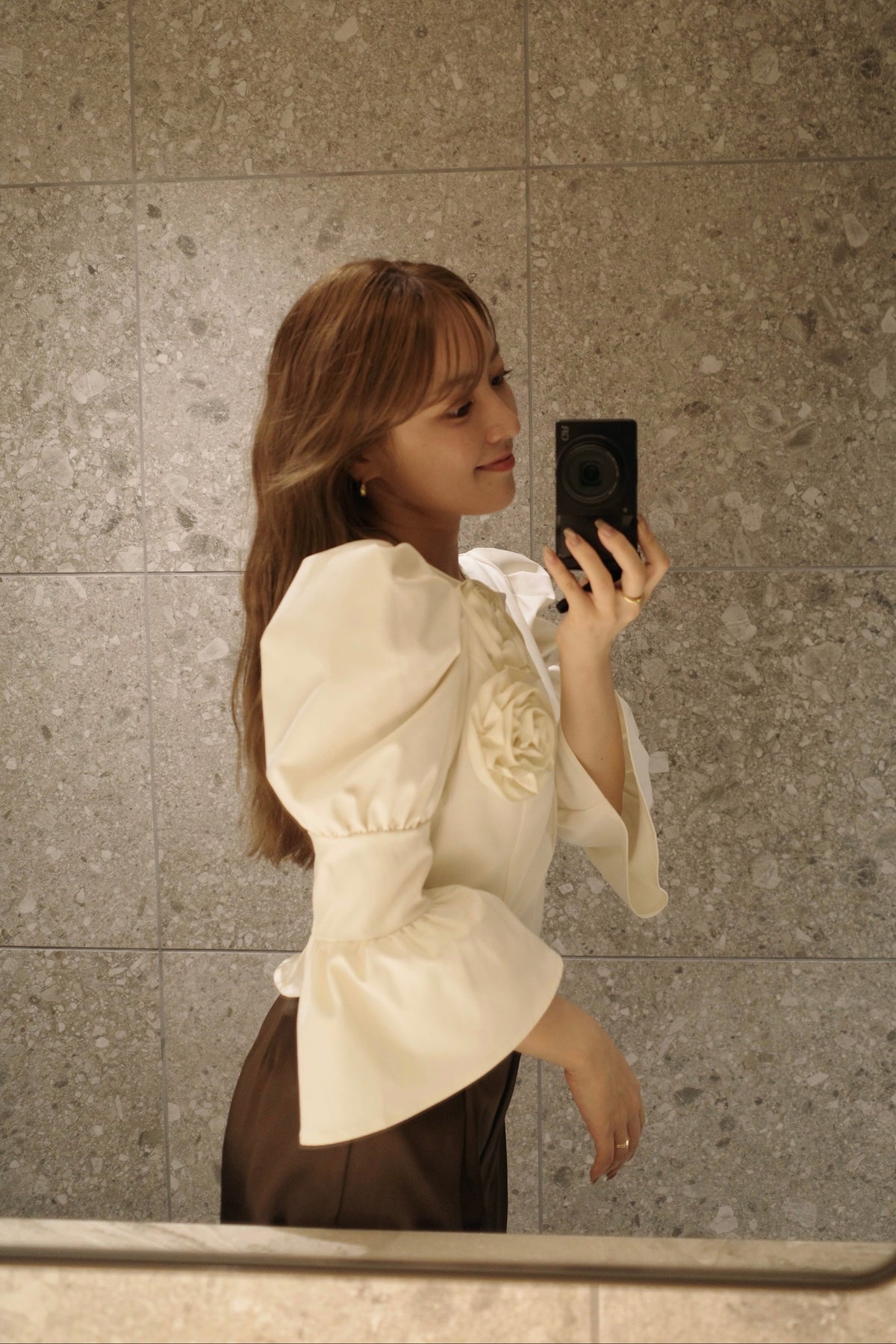 Rose Puff Sleeve Blouse