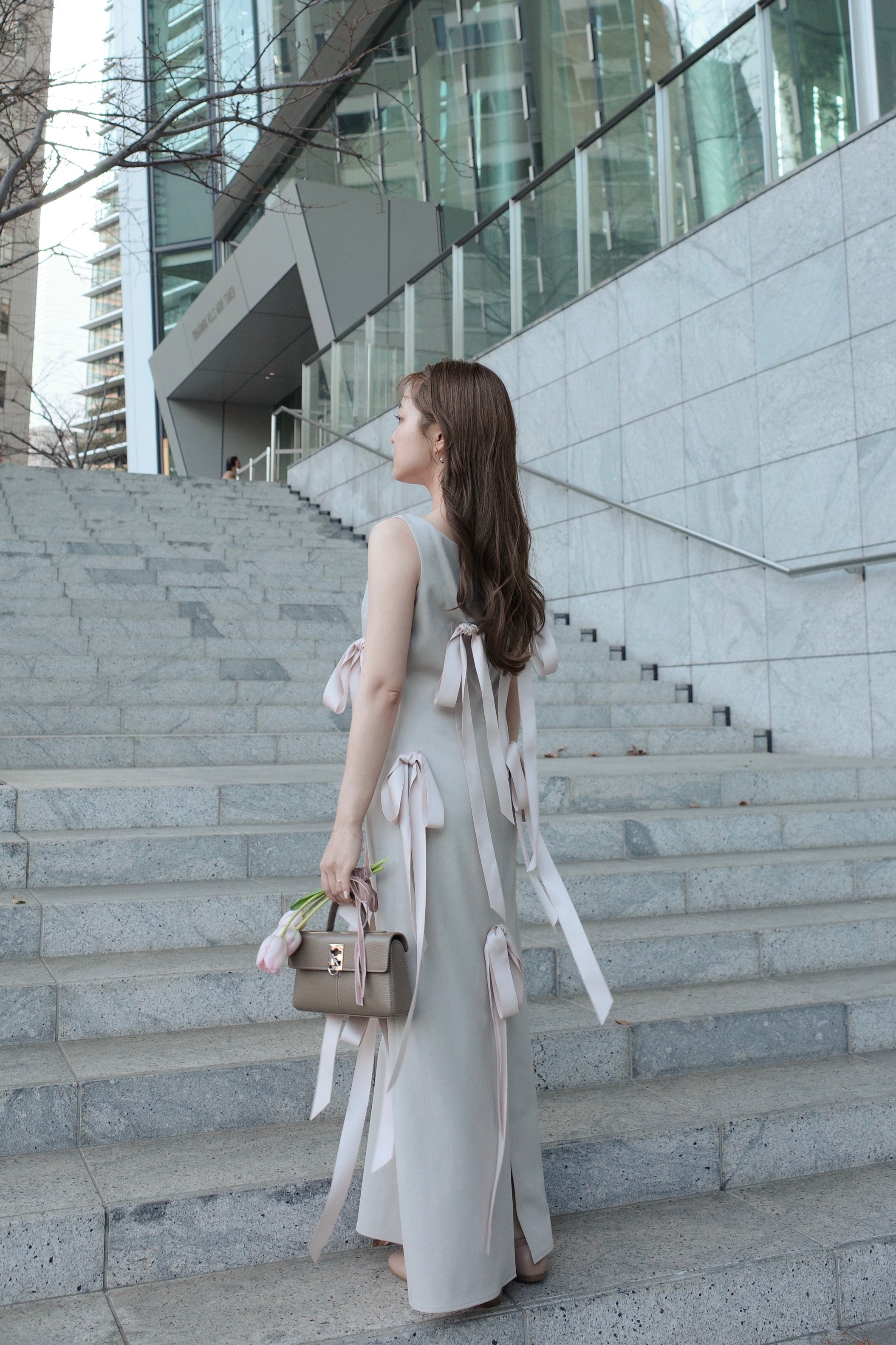 RESTOCK 〉Long Ribbon Dress