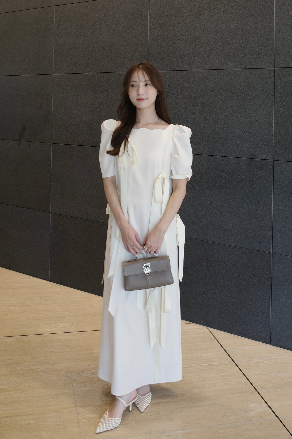 〈 RESTOCK 〉Long Ribbon Midnight Dress